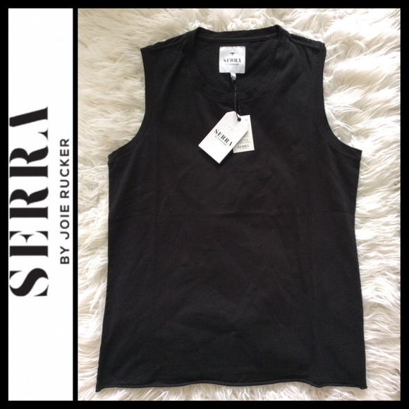 NWT Serra by Joie Rucker The Boy Tank in Black - Picture 5 of 11